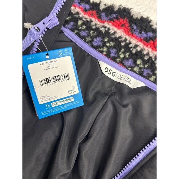 DSG Girl's Cozy Fleece Fair Isle Print - Size XL (16) - Picture 2 of 2